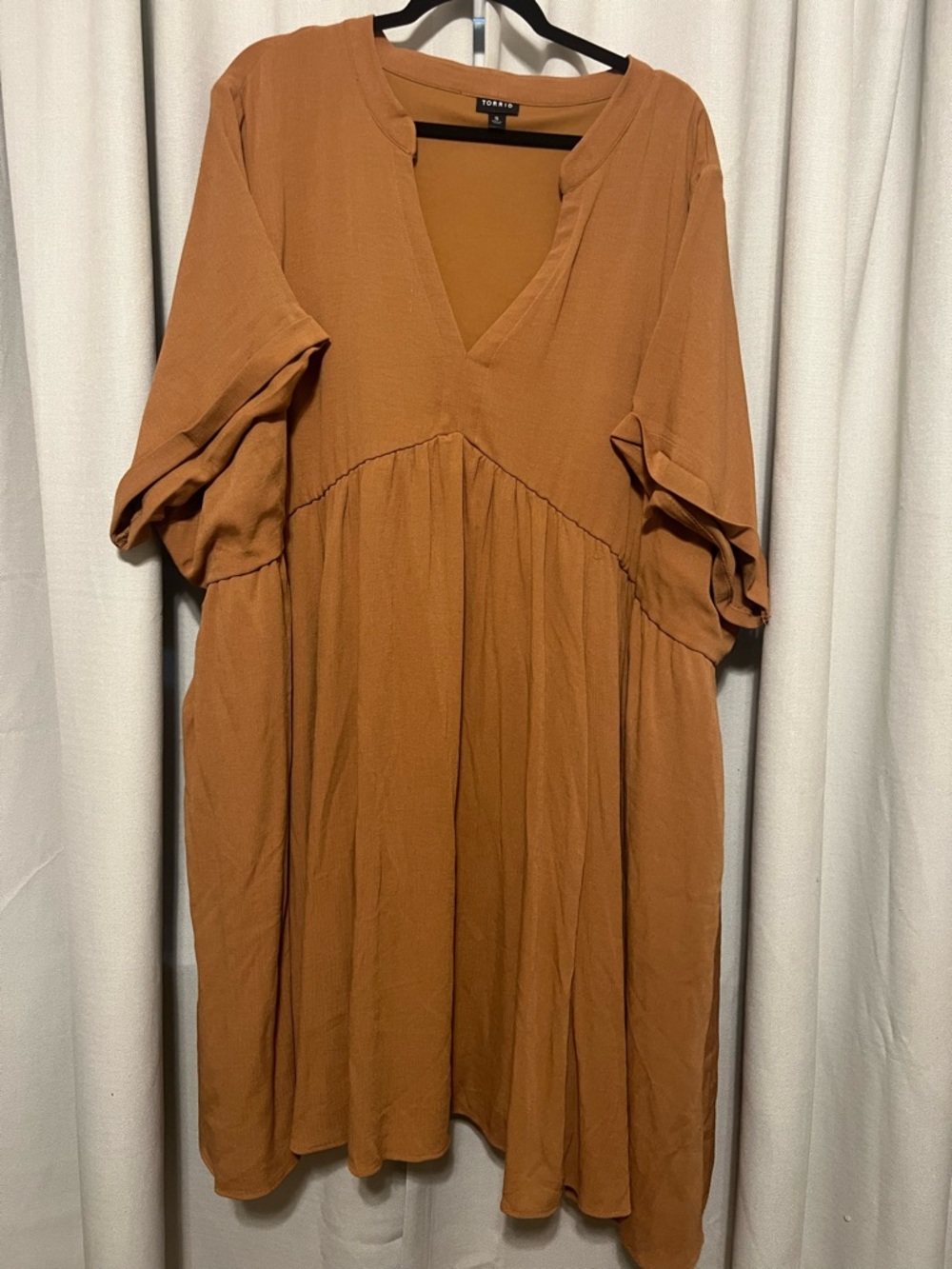 torrid Rust V-Neck Midi Smock Dress